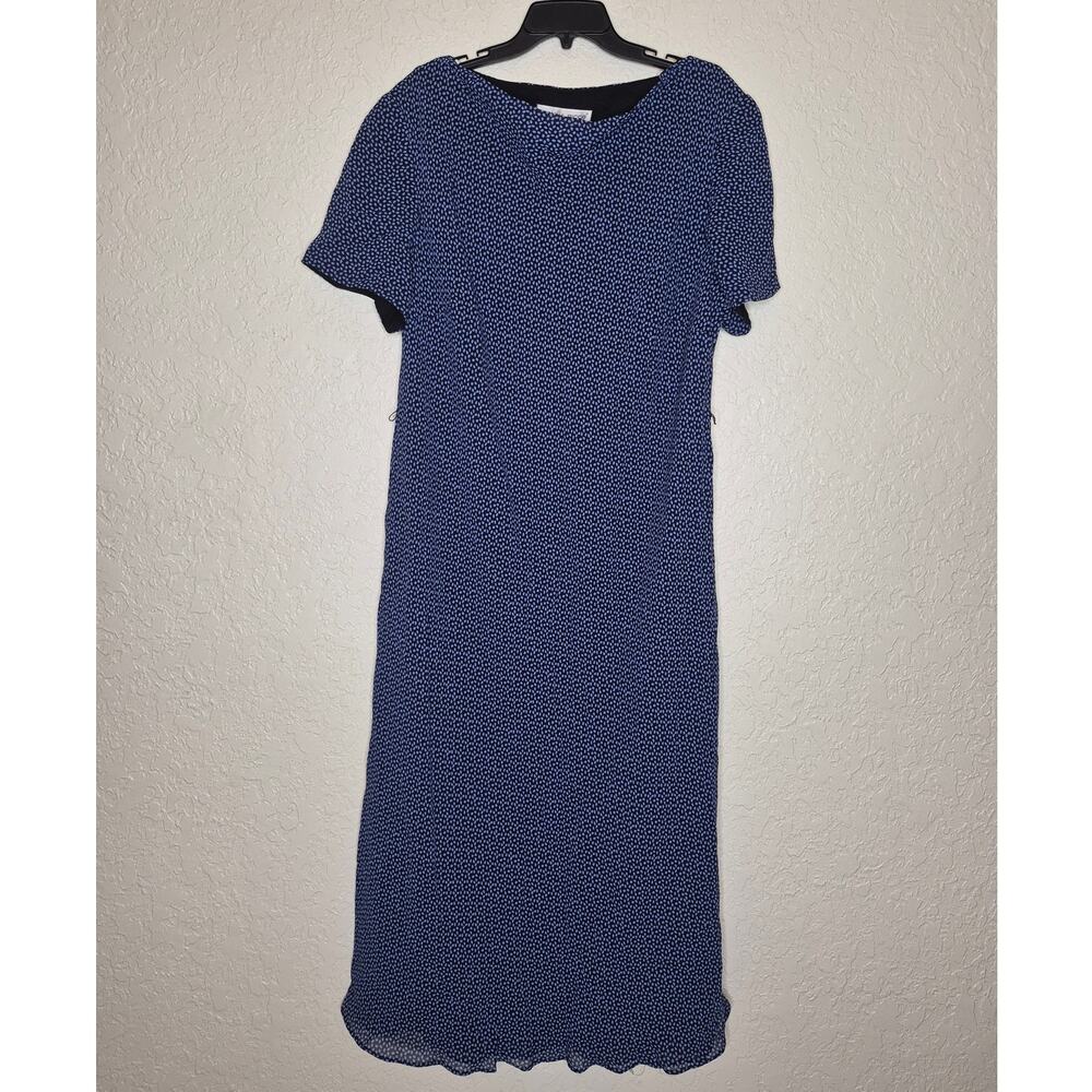 Donna Ricco Woman Short‎ Sleeve Maxi Dress Blue Size 20